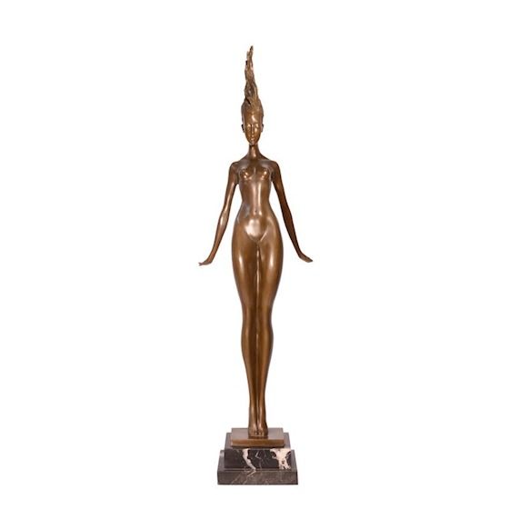 Moderní bronzová socha - Nahá žena 2