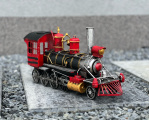Retro model lokomotivy - červený