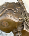 Soška Lebky steampunk z bronzu a mramoru