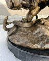 Velká luxusní bronzovásocha lev a had 2