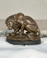 Velká luxusní bronzovásocha lev a had 2