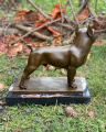 Velká socha French buldok z bronzu buldoček