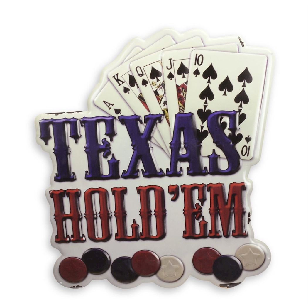 Plechová závěsná cedule - Poker - Texas Holdem