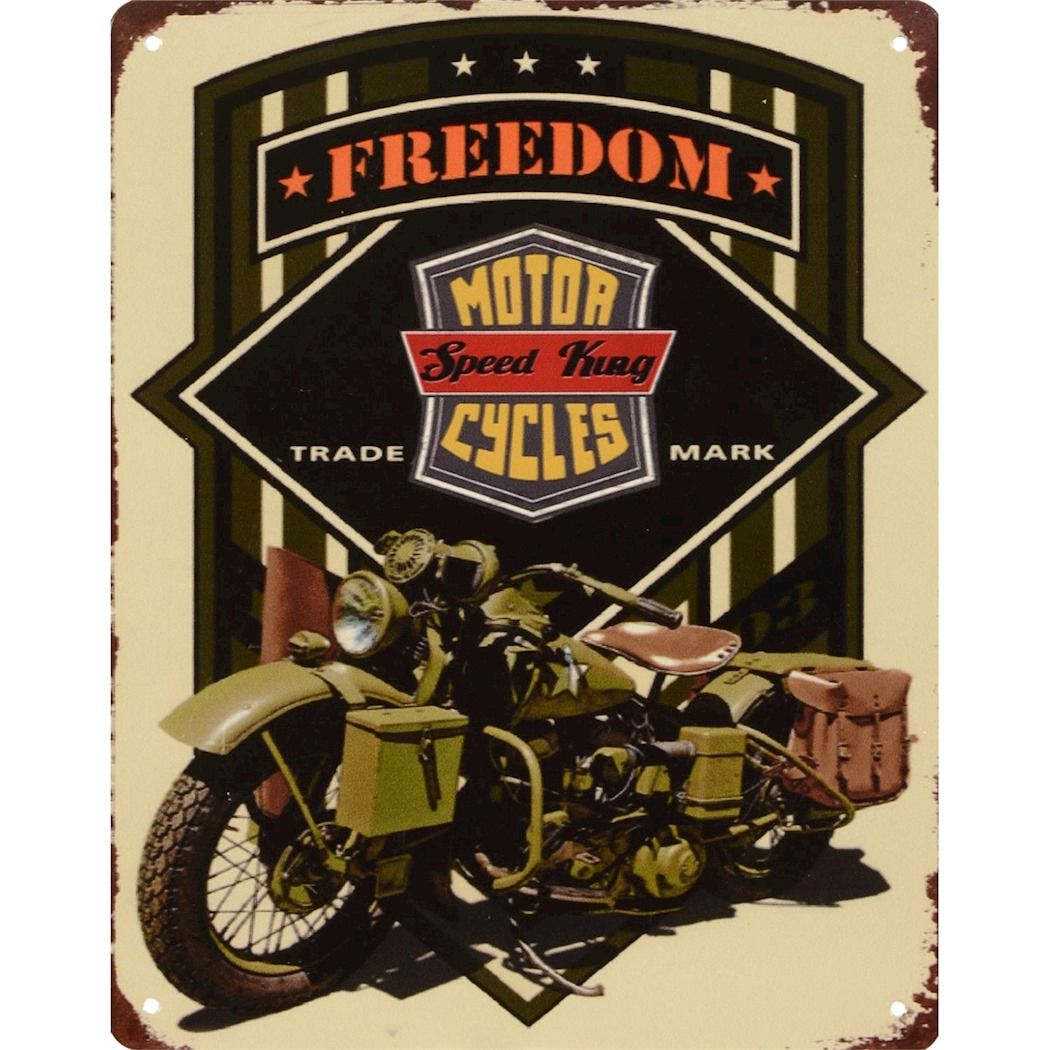 Plechová závěsná cedule - Svoboda - Vojenský motocykl