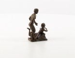 Bronzová soška - nahá žena a ďábel čert 2