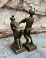 Bronzová soška - nahá žena a ďábel čert