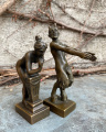 Bronzová soška - nahá žena a ďábel čert
