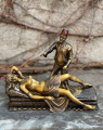 Bronzová soška - Nahá žena a otrok - Turecký Hamam