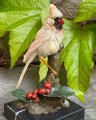 Bronzová soška figurka pták s chocholkou