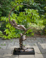 Bronzová socha soška Mořská panna na srpku měsíce 